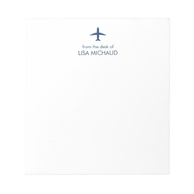Bloc-note Pilote d'avion moderne personnalisé (Devant)