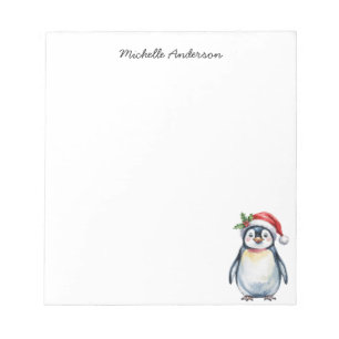 Bloc-note Pingouin mignon personnalisé à Noël de Noël
