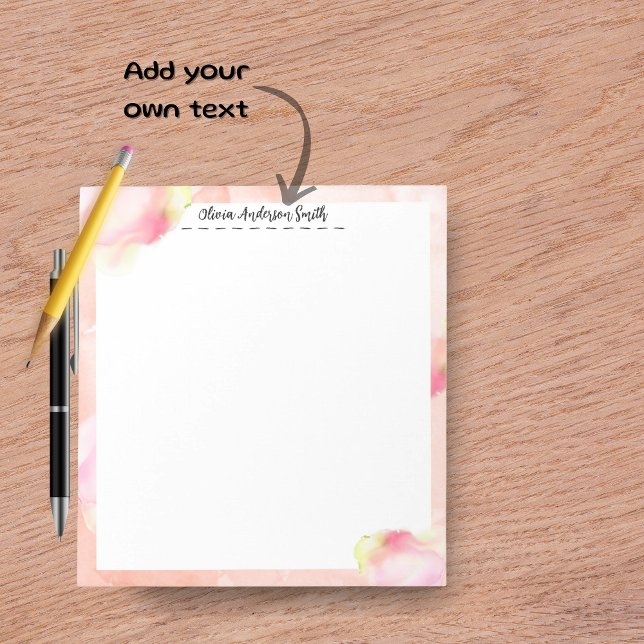 Bloc-note Pink Abstract Watercolor Custom Notepad (Pink Abstract Watercolor Custom Notepad)