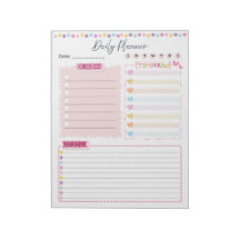 Pink Aesthetic Daily Planner Notepad