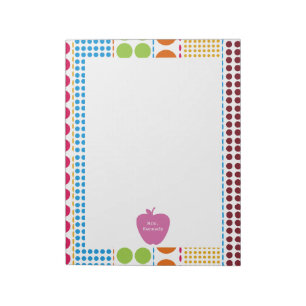 Bloc-note Pink Apple Boho Dots enseignant