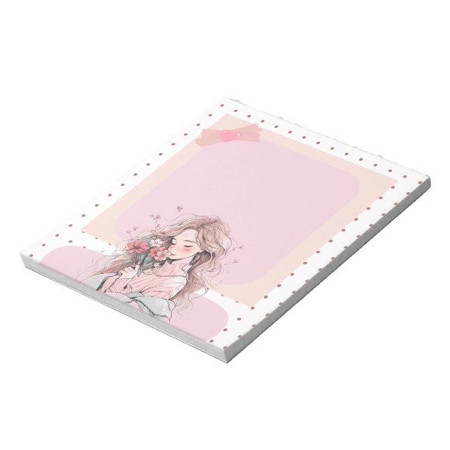 Bloc-note Pink Simple mignon Anime Boho Notepad (Tourné)