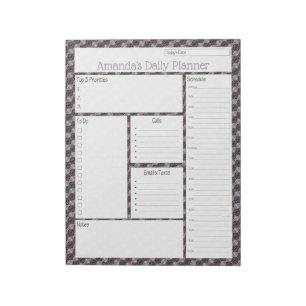 Bloc-note Pink Streamer Résumé Design Daily Planner