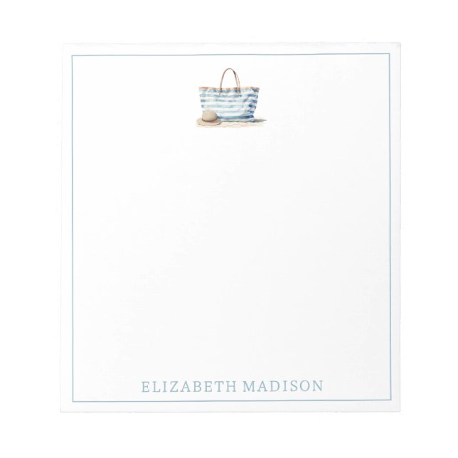 Bloc-note Plage Bleu et Bleu Blancs Fourre-tout (Devant)