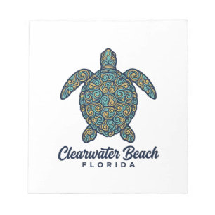 Bloc-note Plage de Clearwater Floride Tortue de mer Concepti