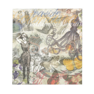 Bloc-note Plage de la Pieuvre Antique Steampunk Côtiers