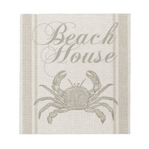 Bloc-note Plage House Crab Seashore