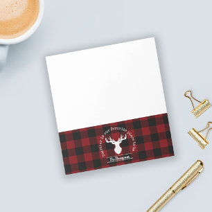 Bloc-note Plaids rouge et noir de style rustique Nom de fami