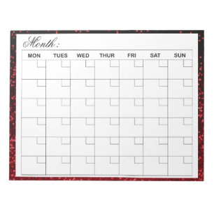 Bloc-note Planificateur de calendrier mensuel élégant
