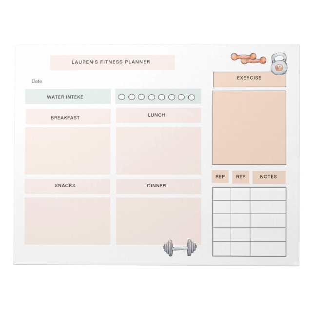 Bloc-note Planificateur de conditionnement physique personna (Devant)
