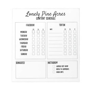 Bloc-note Planificateur de contenu