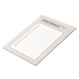 Bloc-note Planificateur de liste de contrôle hebdomadaire