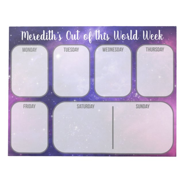 Bloc-note Planificateur de nuit de l'espace extra-atmosphéri (Devant)