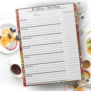 Bloc-note Planificateur de repas de cuisine moderne - Chintz