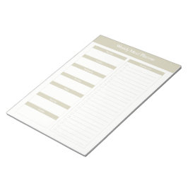 Bloc-note Planificateur de repas hebdomadaire - Taupe