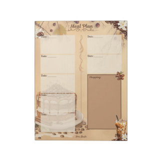Bloc-note Planificateur de repas vierge déchirable Morning B