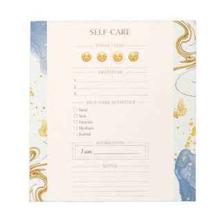 Bloc-note Planificateur de soins personnels rose blush or lu
