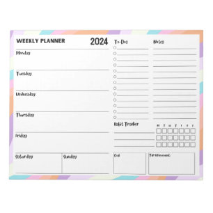 Bloc-note Planificateur hebdomadaire 2024