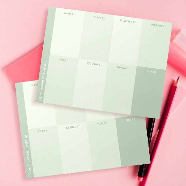 Bloc-note Planificateur hebdomadaire de l'école verte (Créateur téléchargé)