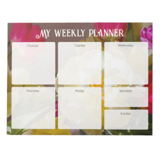 Bloc-note Planificateur hebdomadaire floral romantique