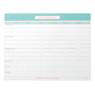 Bloc-note Planificateur hebdomadaire personnalisé