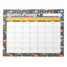 Planificateur mensuel Fleurs colorées de printemps