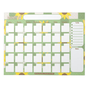 Bloc-note Planificateur mensuel personnalisé Motif Plaid
