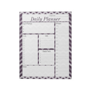 Bloc-note Planificateur quotidien Chevron Violet