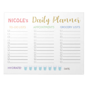 Bloc-note Planificateur quotidien Cute Pastel
