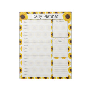 Bloc-note Planificateur quotidien de tournesol