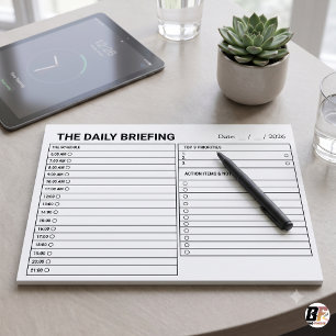 Bloc-note Planificateur Quotidien d'Entreprise Minimaliste &