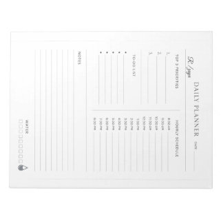 Bloc-note Planificateur quotidien minimal pastel blanc et no
