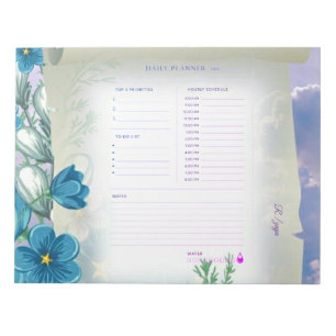 Bloc-note Planificateur quotidien Minimal Pastel violet et b