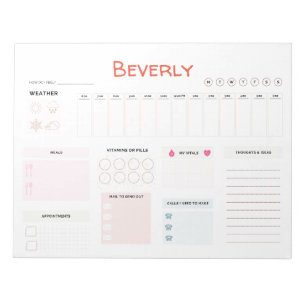 Bloc-note Planificateur quotidien personnalisé de soins