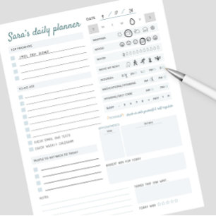 Bloc-note Planificateur quotidien personnalisé Mental & phys