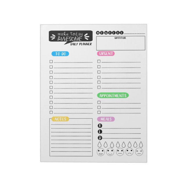 Bloc-note Planificateur quotidien - Planificateur de jour Or (Tourné)