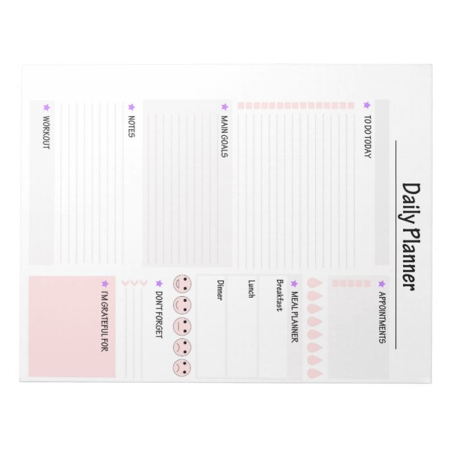 Bloc-note Planificateur quotidien - Planificateur de product (Devant)