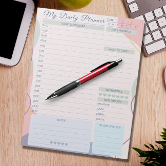 Bloc-note Planner Quotidien Simple Élégant Thème Multicolore
