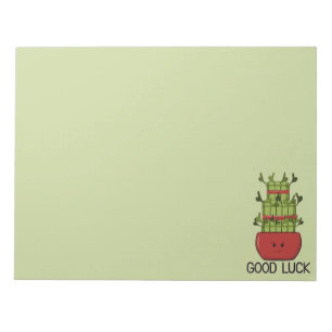 Bloc-note Plante de bambou chanceux avec salutation