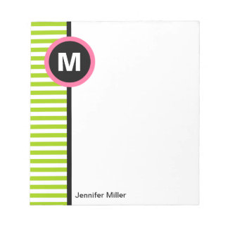 Bloc-note Plaque de note pour monogramme de bande moderne -