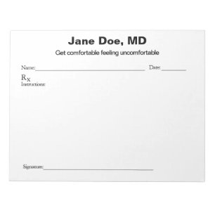 Bloc-note Plaque de prescription de plaisanterie