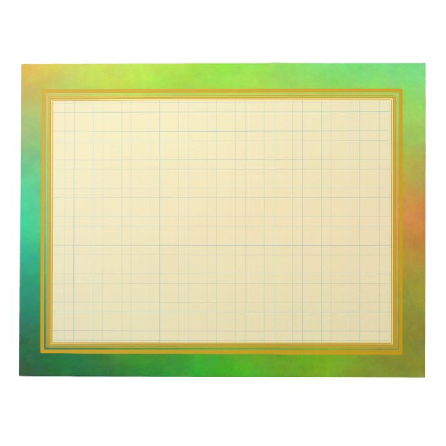 Bloc-note Plaque Plasma verte à grille 8,5 x 11 (Devant)