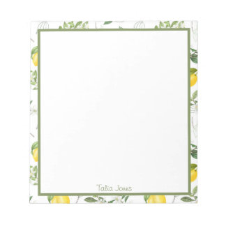 Bloc-note Plaques de cuisson au citron et aux fleurs personn
