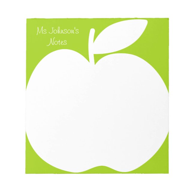 Bloc-note Plaquettes d'écriture vert pomme pour enseignant s (Devant)