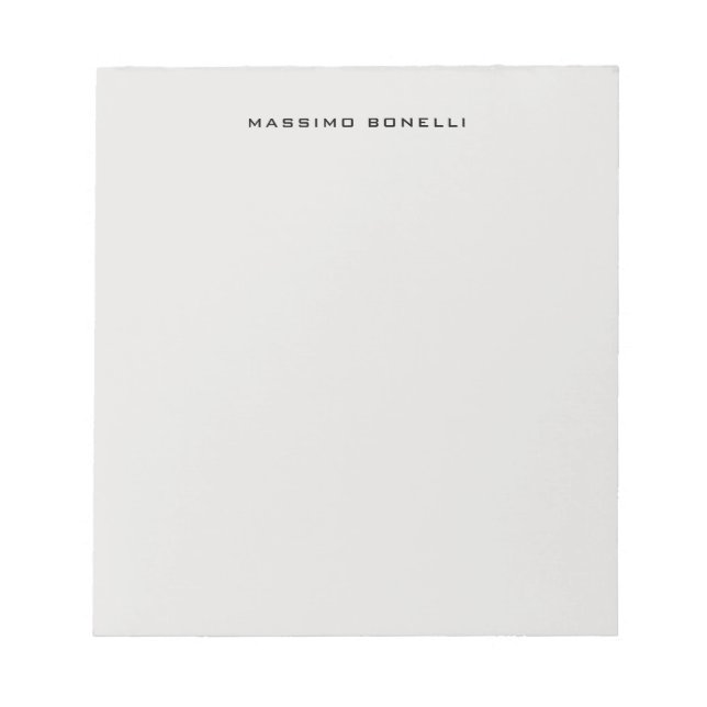 Bloc-note Platinum Grey Minimalist Plain Legible Modern (Devant)