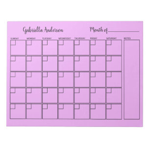 Bloc-note Plutôt Violet Planificateur mensuel