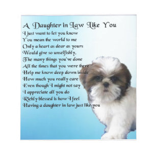 Bloc-note Poème sur la fille en droit - Design Shih-Tzu