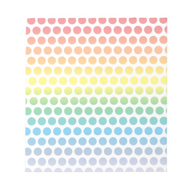 Bloc-note Pois arc-en-ciel blanc (Devant)