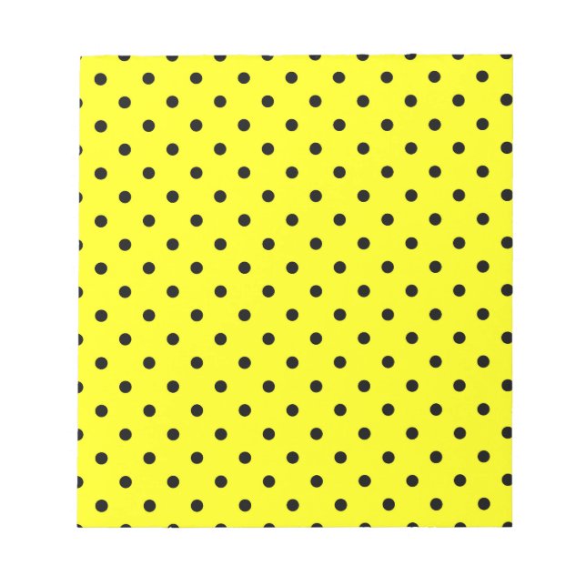Bloc-note Pois jaune noir (Devant)
