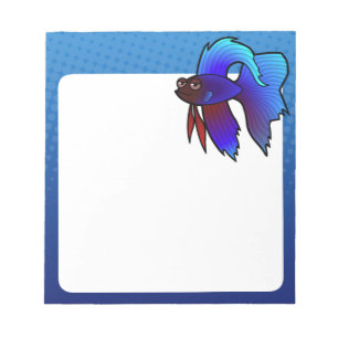 Bloc-note Poisson combattant de dessin animé / Poisson comba